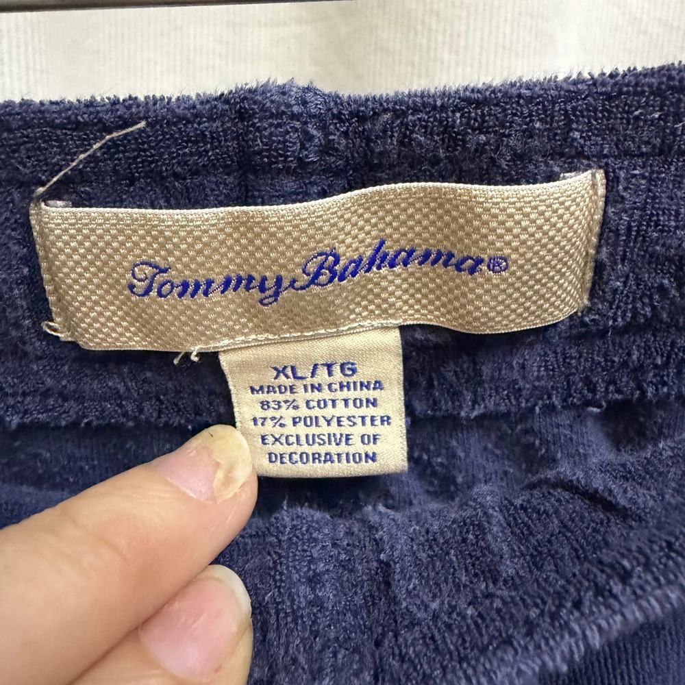 Tommy Bahama Mens XL Navy Blue French Terry Cloth Lounge Poolside Shorts Marlin - Picture 4 of 7